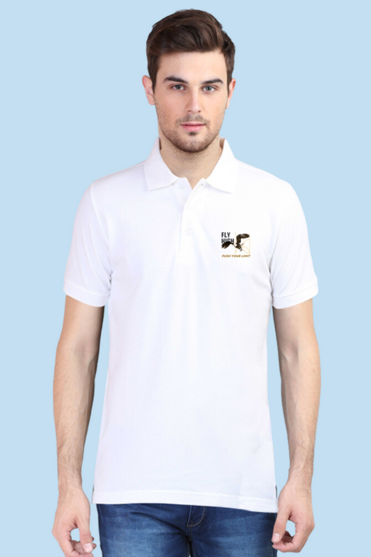 NomadiX Fly High White Polo T-Shirt