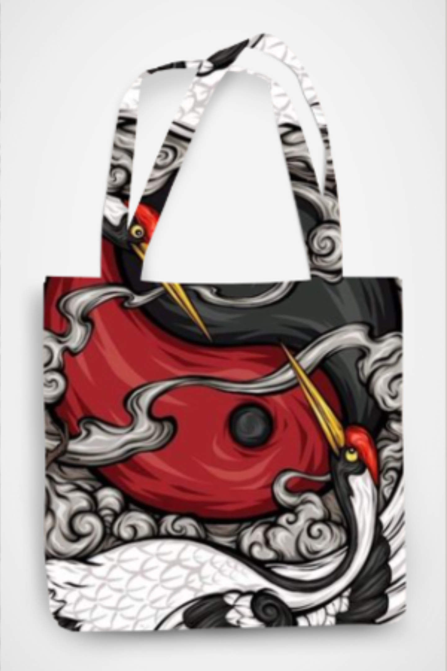 Crimson Koi Canvas Tote Bag