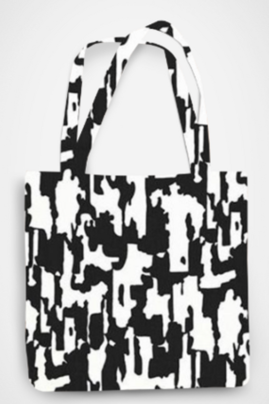 Monochrome Mosaic Canvas Tote Bag