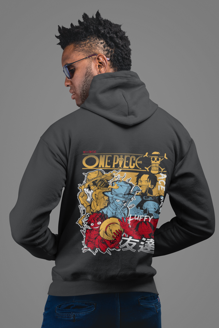 One Piece Anime-Inspired Dark Grey Hoodie