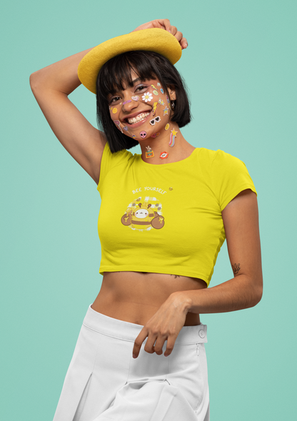 Be Yourself Women Golden Yellow Crop Top