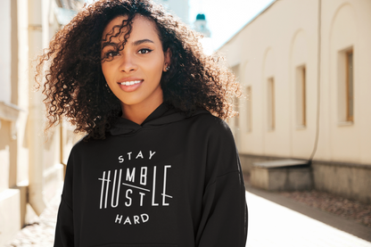 Stay Humble Hustle Hard Black Crop Hoodie