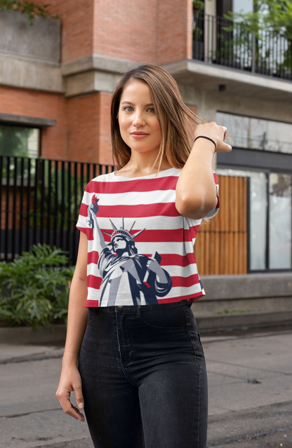 Liberty Stripes All Over Print Crop Top