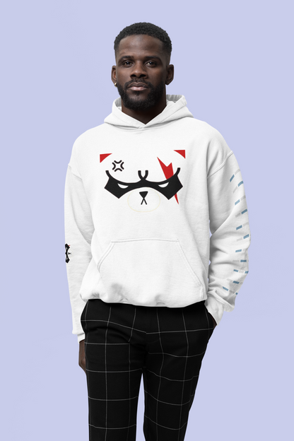 Serious Kuma White Unisex Hoodie