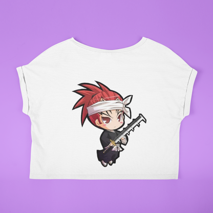 Chibi Renji Anime Delight White Crop Top