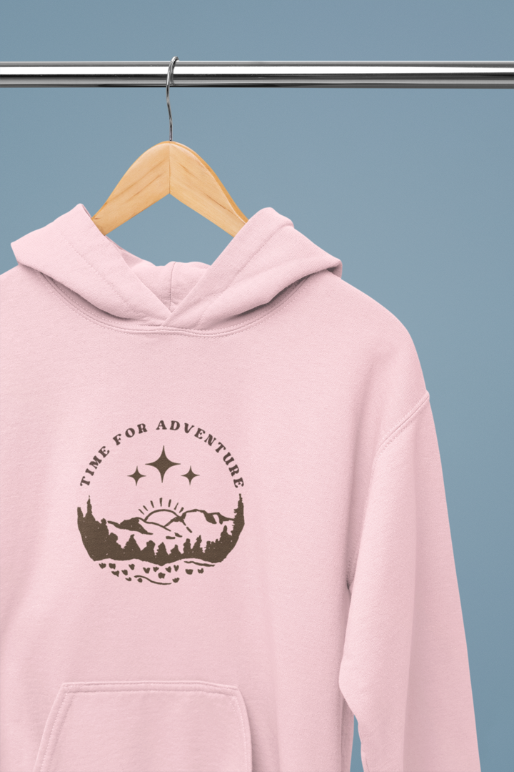 Time for Adventure Light Pink Hoodie