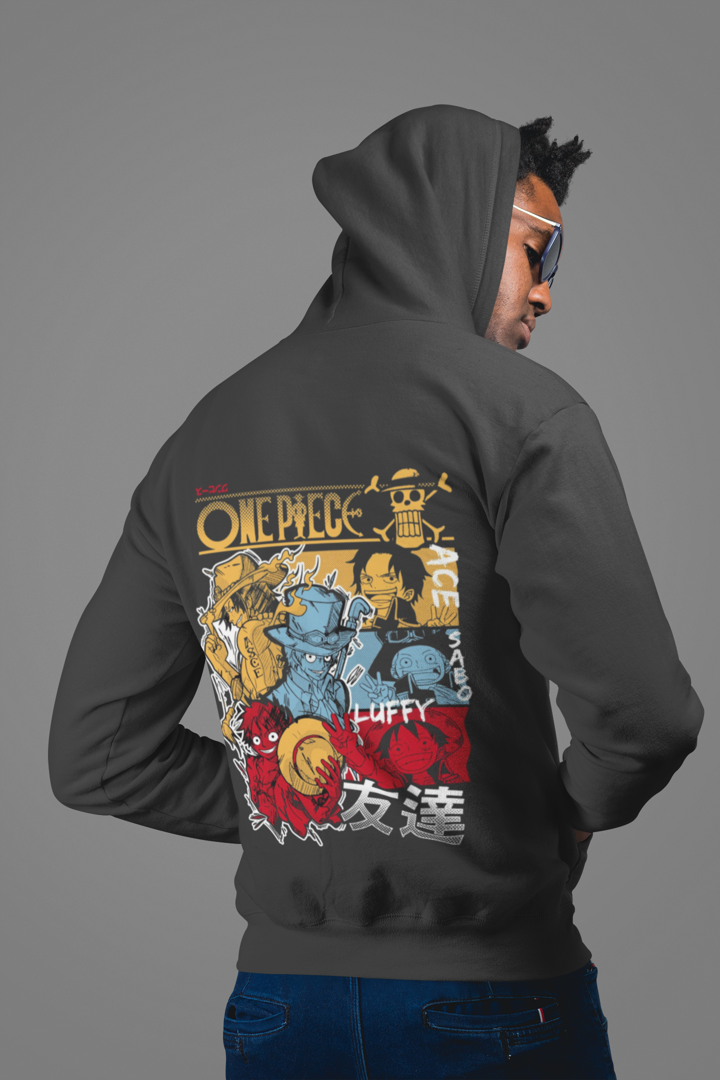 One Piece Anime-Inspired Dark Grey Hoodie