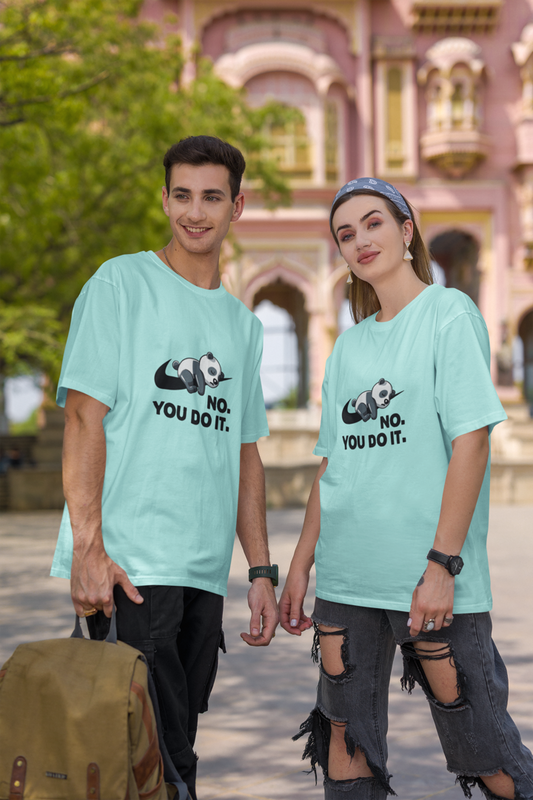 Laid-Back Panda Unisex Mint Oversized T-Shirt