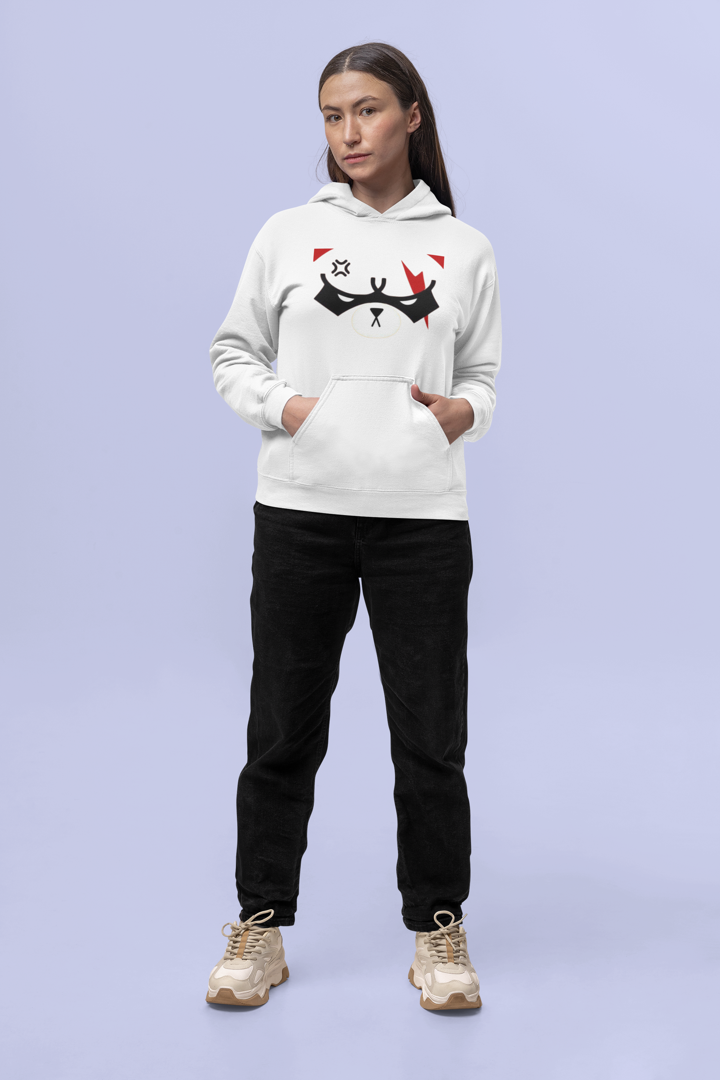 Serious Kuma White Unisex Hoodie