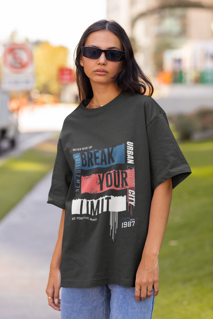 Urban Motivation Unisex Black Oversized T-Shirt