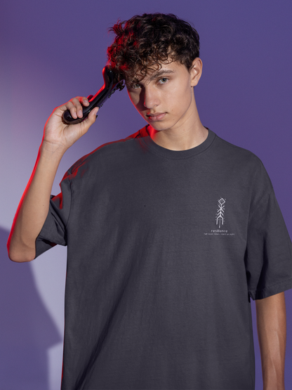 Urban Expression Unisex Dark Grey Oversized T-Shirt