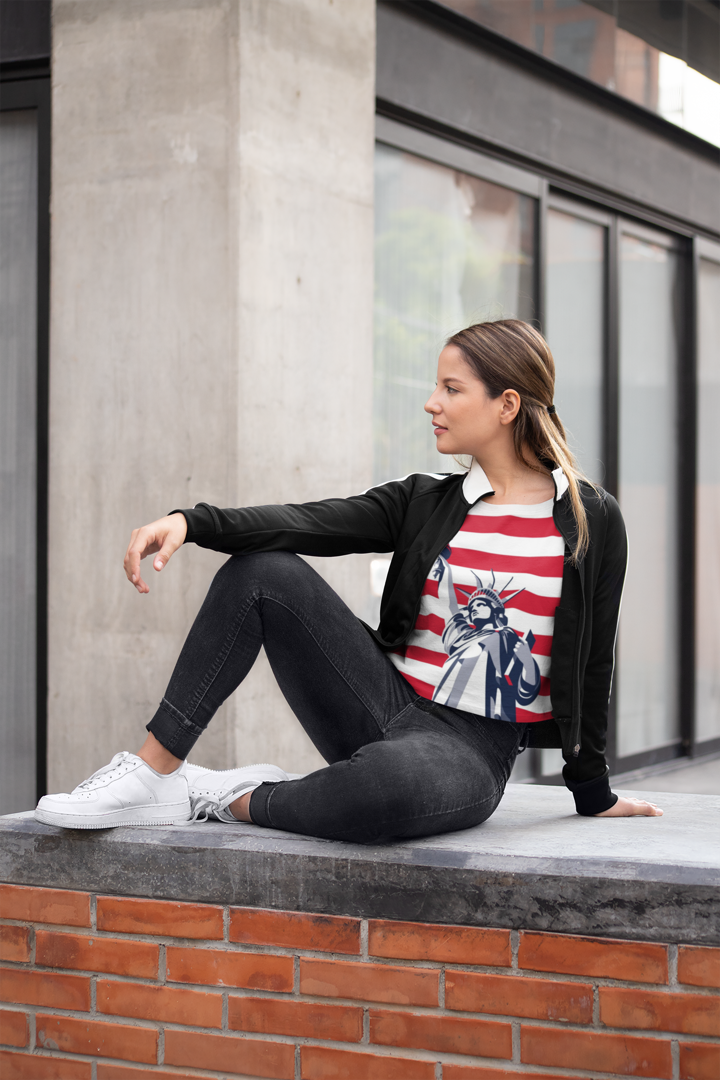 Liberty Stripes All Over Print Crop Top