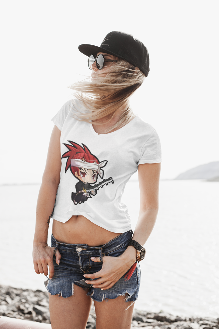 Chibi Renji Anime Delight White Crop Top