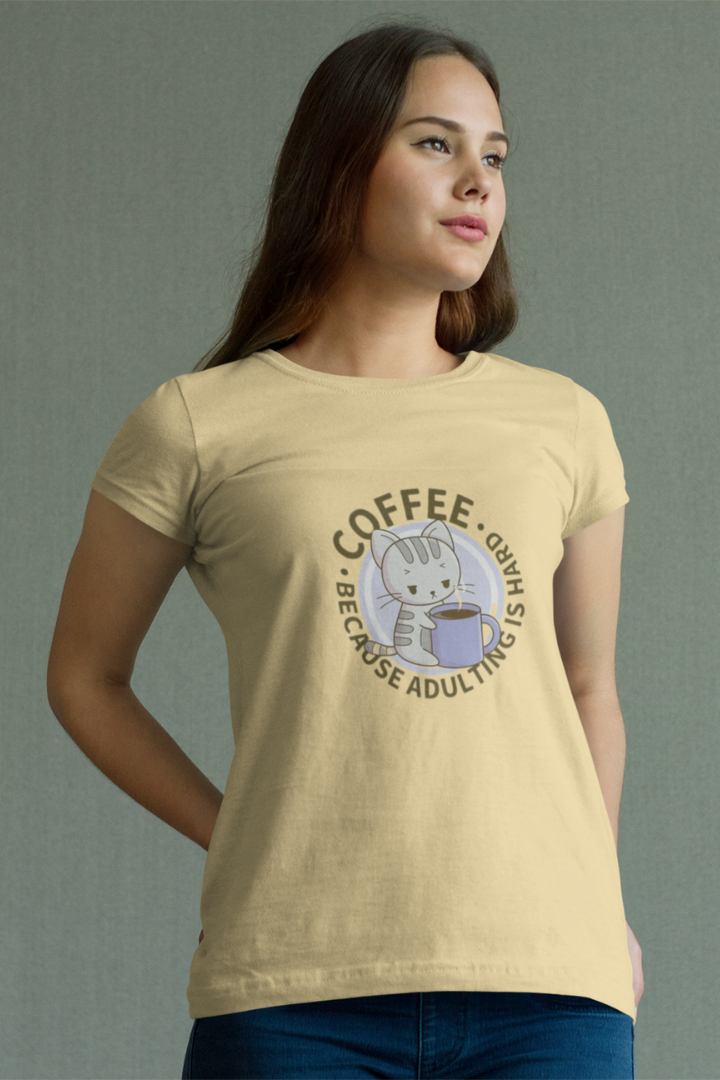 Coffee Cat Beige Women's Classic T-shirt