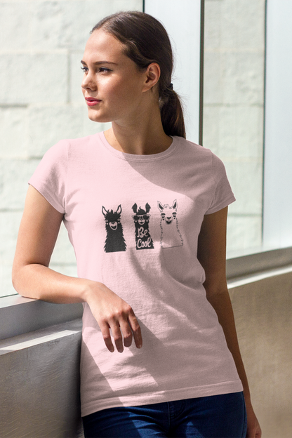 Cool Llama Baby Pink Women's Classic T-shirt