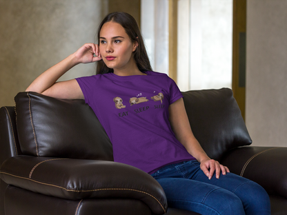 Sloth Mode On Women's Purple Round Neck Top