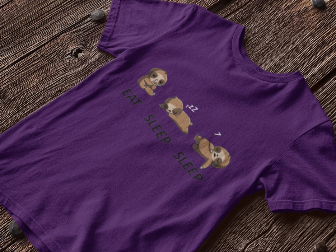 Sloth Mode On Women's Purple Round Neck Top