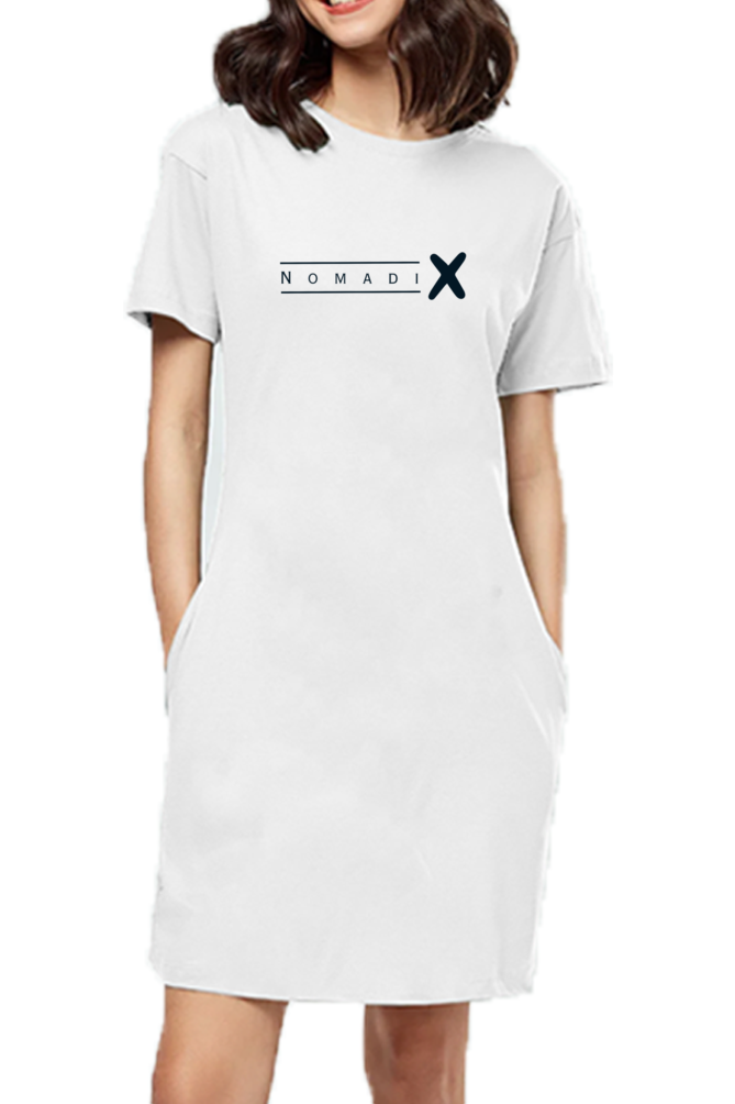 NomadiX Signature White T-Shirt Dress