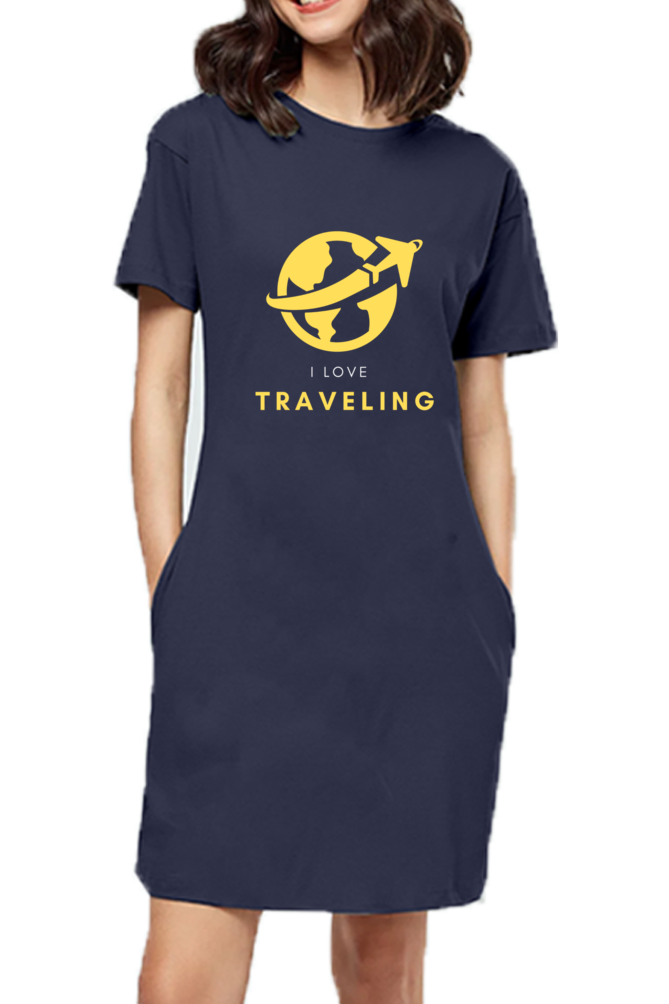 Global Voyager Navy Blue T-Shirt Dress