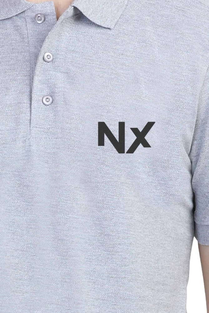 NX Signature Grey Embroidered Polo T-Shirt